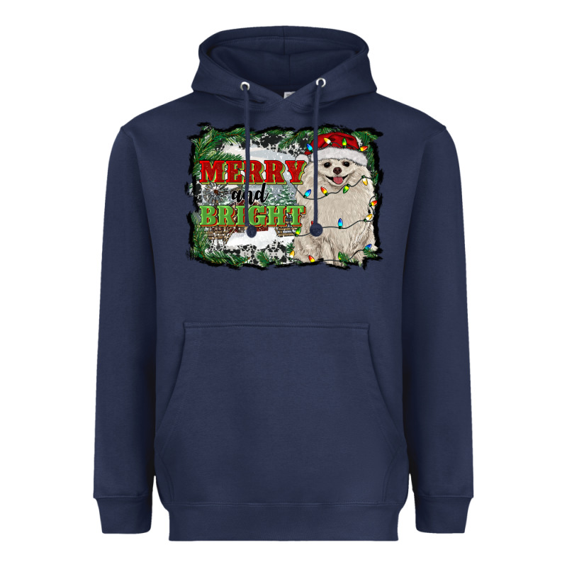 Merry And Bright Pomeranian Heavyweight Hoodie by RanaPortraitStore | Teevron