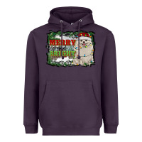 Plum merry and bright pomeranian Heavyweight Hoodie - RanaPortraitStore