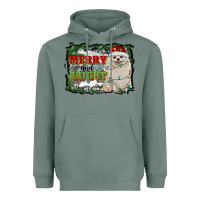 Sage merry and bright pomeranian Heavyweight Hoodie - RanaPortraitStore