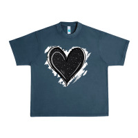 Midnight Navy black glitter heart Urban Heavy Tee - Jasminsmagicworld