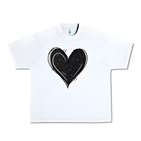 White black glitter heart Urban Heavy Tee - Jasminsmagicworld