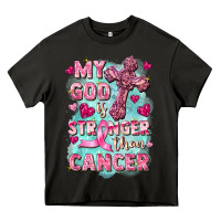 Asphalt My God is stronger than Cancer Heavy Core Tee - FaDigitalArtStudio
