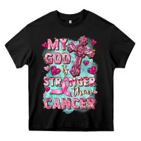 Black My God is stronger than Cancer Heavy Core Tee - FaDigitalArtStudio