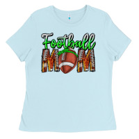 Baby Blue football mom Ladies Tee - CowhideDigitalArt