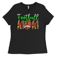 Black football mom Ladies Tee - CowhideDigitalArt