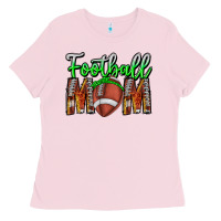 Bubblegum Pink football mom Ladies Tee - CowhideDigitalArt