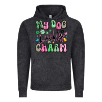 Vintage Black my dog is my lucky charm Vintage Hoodie - Artiststas