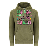 Vintage Olive my dog is my lucky charm Vintage Hoodie - Artiststas
