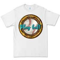 White baseball with sunflower round earrings Premium Tee - BundleAndBundleShop