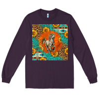 Plum western percheron horse Long Sleeve Tee - LillyAllenDesigns