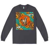 Smoke western percheron horse Long Sleeve Tee - LillyAllenDesigns