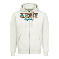 Oatmeal Heather western camo pattern army mom Zipper Hoodie - Jasminsmagicworld