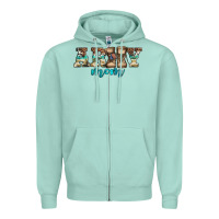 Seafoam western camo pattern army mom Zipper Hoodie - Jasminsmagicworld
