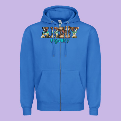 Western Camo Pattern Army Mom Zipper Hoodie Designed By Jasminsmagicworld