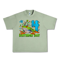Oil Green birthday boy frog age 4 Urban Heavy Tee - LillyAllenDesigns