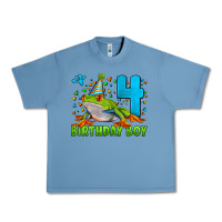 Pebble Blue birthday boy frog age 4 Urban Heavy Tee - LillyAllenDesigns