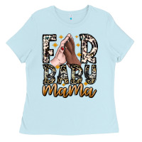 Baby Blue Fur Baby Mama Ladies Tee - CowhideDigitalArt