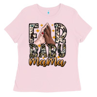 Bubblegum Pink Fur Baby Mama Ladies Tee - CowhideDigitalArt