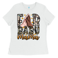 White Fur Baby Mama Ladies Tee - CowhideDigitalArt