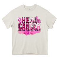 Cream Heal Cancer for nothing is impossible Heavy Core Tee - FaDigitalArtStudio