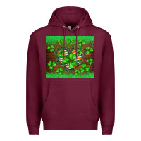 Burgundy st.patricks heart shamrocks glitter Premium Hoodie - BarkalooDesign