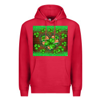 Cardinal st.patricks heart shamrocks glitter Premium Hoodie - BarkalooDesign