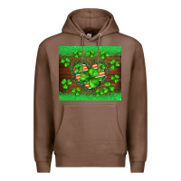 Chestnut st.patricks heart shamrocks glitter Premium Hoodie - BarkalooDesign