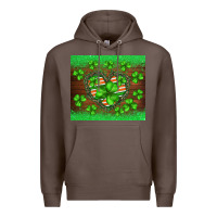 Coffee st.patricks heart shamrocks glitter Premium Hoodie - BarkalooDesign