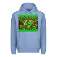 Colony Blue st.patricks heart shamrocks glitter Premium Hoodie - BarkalooDesign