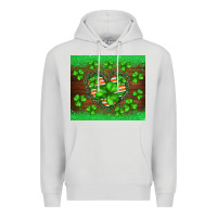 Dove Grey st.patricks heart shamrocks glitter Premium Hoodie - BarkalooDesign