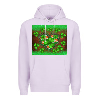 Lilac st.patricks heart shamrocks glitter Premium Hoodie - BarkalooDesign