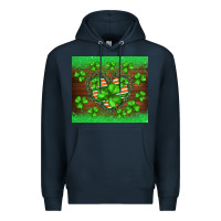Navy st.patricks heart shamrocks glitter Premium Hoodie - BarkalooDesign