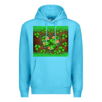Ocean Blue st.patricks heart shamrocks glitter Premium Hoodie - BarkalooDesign