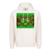 Pale Pink st.patricks heart shamrocks glitter Premium Hoodie - BarkalooDesign