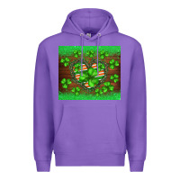Purple st.patricks heart shamrocks glitter Premium Hoodie - BarkalooDesign