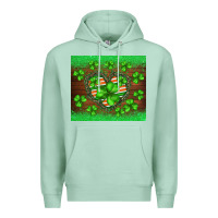 Seafoam st.patricks heart shamrocks glitter Premium Hoodie - BarkalooDesign