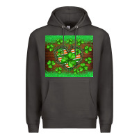 Smoke st.patricks heart shamrocks glitter Premium Hoodie - BarkalooDesign