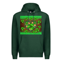 Sports Green st.patricks heart shamrocks glitter Premium Hoodie - BarkalooDesign