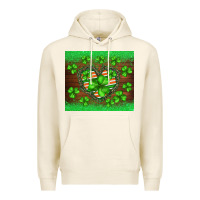 Tofu st.patricks heart shamrocks glitter Premium Hoodie - BarkalooDesign