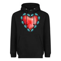 Black Gemstone Red Heart Heavyweight Hoodie - Jasminsmagicworld