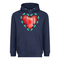 Navy Gemstone Red Heart Heavyweight Hoodie - Jasminsmagicworld