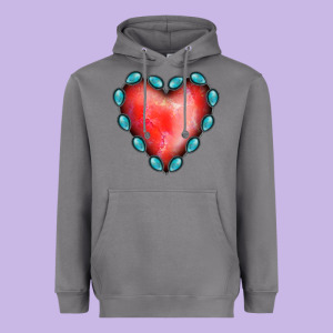Gemstone Red Heart Heavyweight Hoodie Designed By Jasminsmagicworld