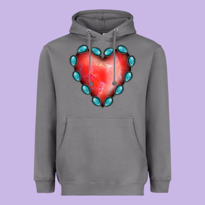 Gemstone Red Heart Heavyweight Hoodie Designed By Jasminsmagicworld