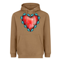 Toasted Coconut Gemstone Red Heart Heavyweight Hoodie - Jasminsmagicworld