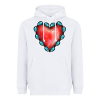 White Gemstone Red Heart Heavyweight Hoodie - Jasminsmagicworld