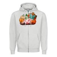 Dove Grey Hello fall pig Zipper Hoodie - RanaPortraitStore