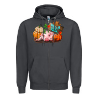 Smoke Hello fall pig Zipper Hoodie - RanaPortraitStore