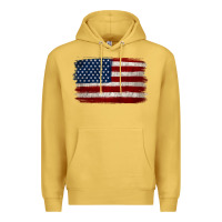 Antique Gold Distressed American Flag Premium Hoodie - Jasminsmagicworld