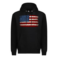 Black Distressed American Flag Premium Hoodie - Jasminsmagicworld