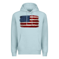 Blue Mist Distressed American Flag Premium Hoodie - Jasminsmagicworld